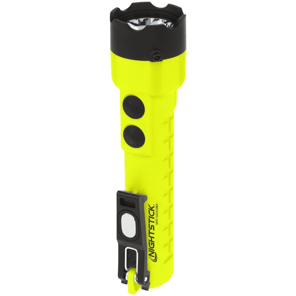 Nightstick intrinsically safe dual light flashlight with magnet.